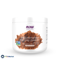 NOW Foods Solutions, Глина средиземноморская красная, 170 гр, порошок