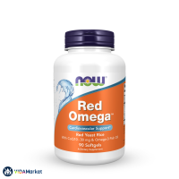 NOW Foods, Omega-3, Red Rice + Q10, Омега-3 Красный Рис + Q10 - 90 гелевых капсул
